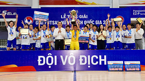 Thái Sơn Nam TP. HCM lần thứ 3 liên tiếp vô địch giải futsal nữ quốc gia